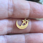 Moon Star Pendant - 14k Gold - Vintage