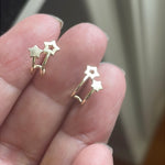 Star Hoop Earrings - 9k Gold - Vintage