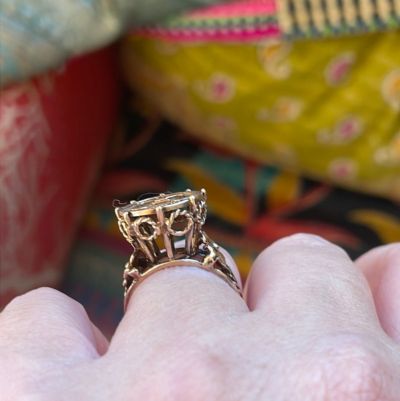 Libra Ring - Zodiac - 14k Gold - Vintage