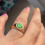 Chrysoprase Signet Ring - 14k Gold - Vintage