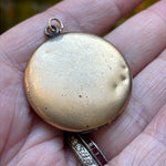 Dark Paste Locket - Gold Filled - Antique - As Found