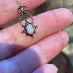 Opal Filigree Necklace - 14k Gold - Vintage