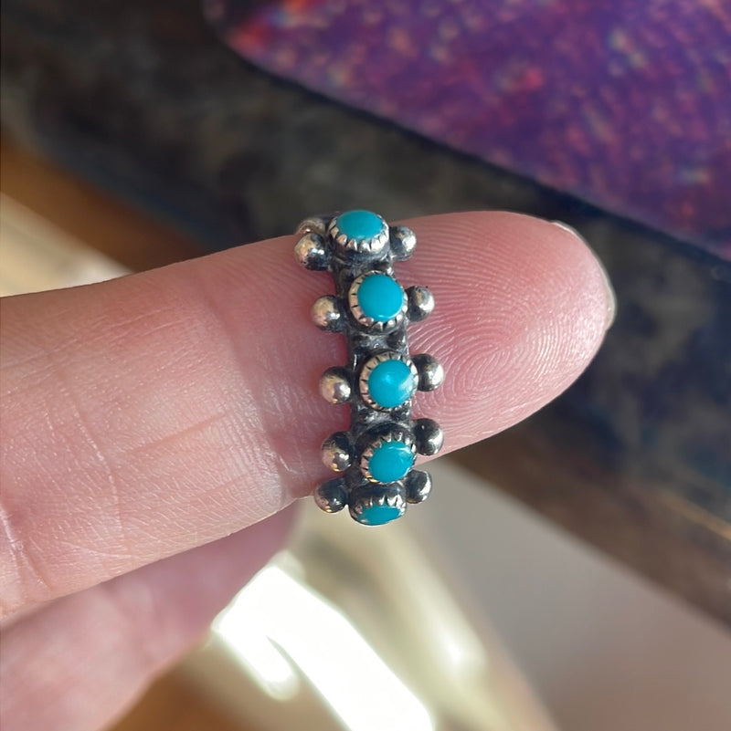 Turquoise Band - Sterling Silver - Native American - Vintage