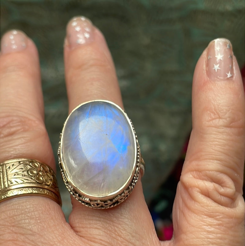 Moonstone Ring - Sterling Silver - Modern