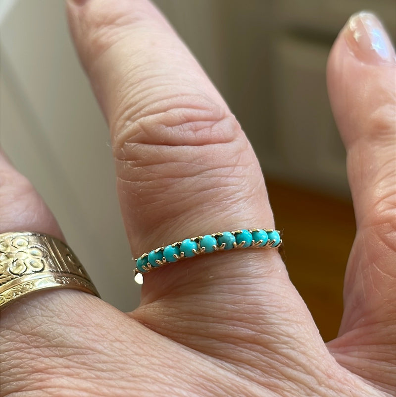 Turquoise Band - 14k Gold - Modern