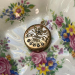 Floral Star Locket - Gold Filled - Antique