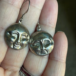 Moon Face Earrings - Different Expressions - Sterling Silver - Vintage