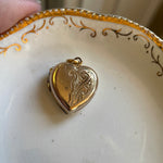 Engraved Heart Locket - Gold Filled - Vintage