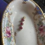 Ruby Diamond Heart Trilogy Pendant - 10k Gold - Vintage