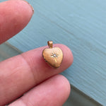 Dainty Heart Star Locket - Gold Filled - Vintage