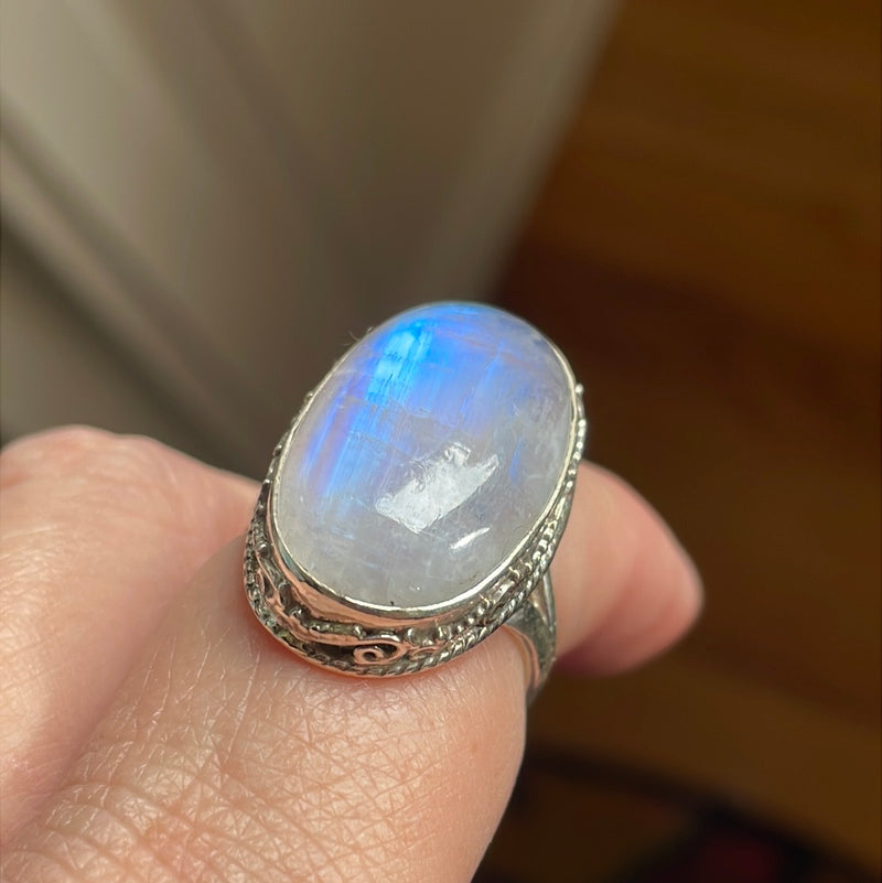 Moonstone Ring - Sterling Silver - Modern