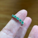 Emerald Diamond Band - 10k White Gold - Vintage