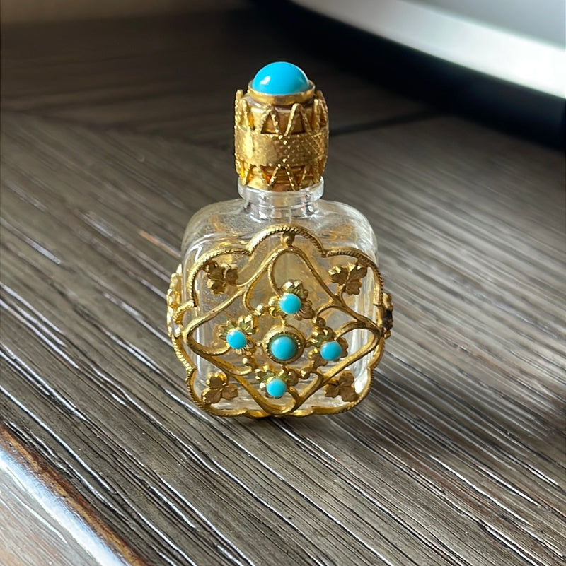 Czech Glass Perfume Bottle - Vintage