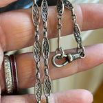 Filigree Chain - Dog Clip - Sterling Silver - Vintage