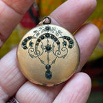 Dark Paste Locket - Gold Filled - Antique - As Found