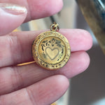 Heart Locket - Repousse Edging - Gold Filled - Vintage