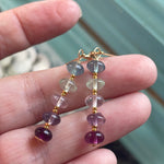 Ocean Rainbow Earrings - Fluorite - Gold Filled - Handmade