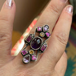 Amethyst, Citrine and Garnet Ring - Sterling Silver - Nicky Butler - Vintage