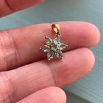 Apatite Flower Pendant - 10k Gold - Vintage