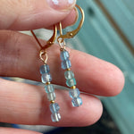 Ocean Cube Earrings - Gold Filled - Handmade