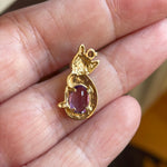 Amethyst Cat Pendant - 10k Gold - Vintage