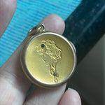 Nouveau Lady Locket - Paste - Gold Filled - Antique