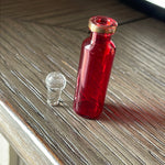 Mini Glass Bottle - Red - Vintage