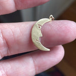 Smiling Moon Pendant - 14k Gold - Vintage