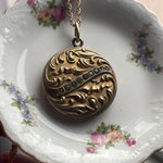 Nouveau Locket Necklace - Repousse Locket - Paste Locket - 1900s Locket - Gold Filled Locket - Wedding Locket - Vintage Jewelry