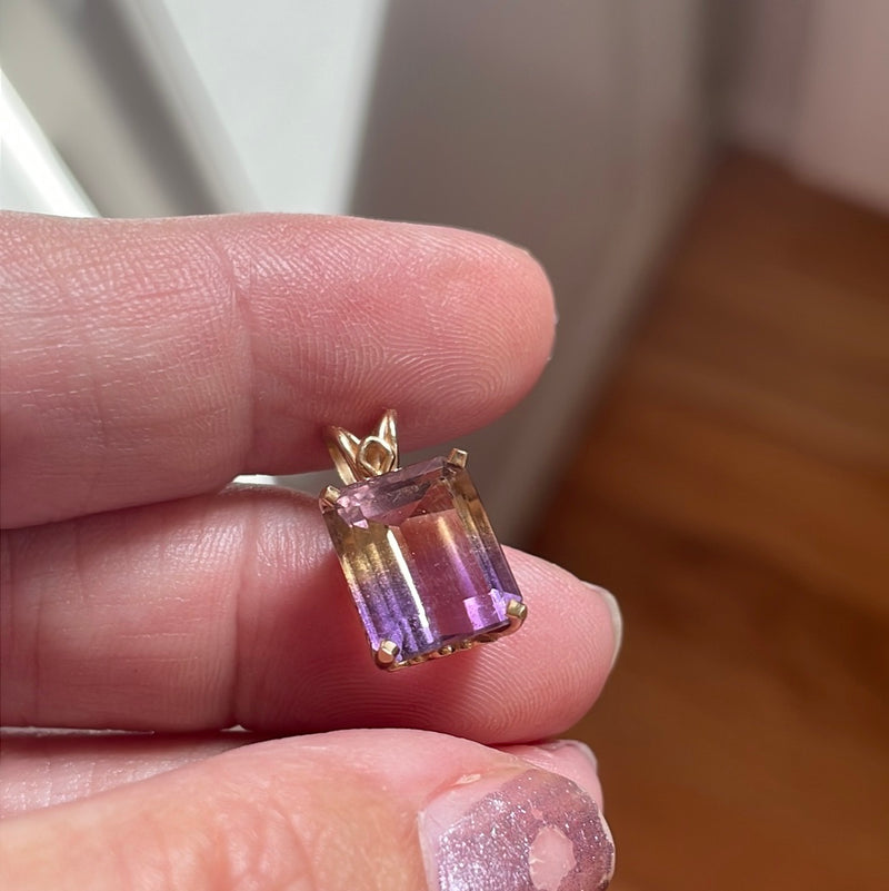 Ametrine Pendant - 10k Gold - Vintage