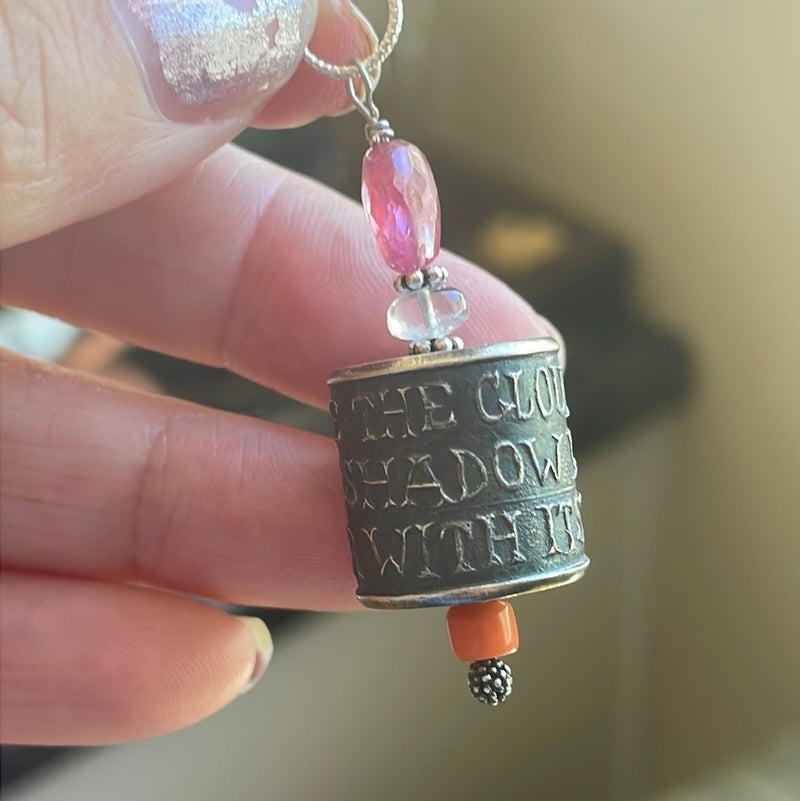 Above the Cloud Pendant - Ruby, Opal and Coral - Sterling Silver - Vintage