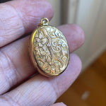 Engraved Locket - Gold Filled - Antique