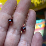 Garnet Earrings - 10k Rose Gold - Vintage