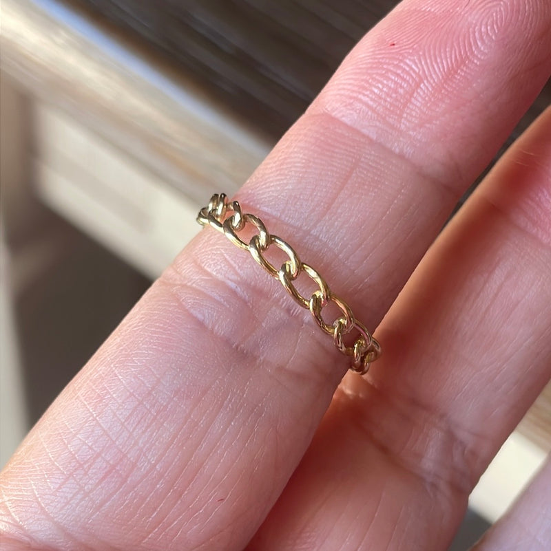 Chain Link Band - 14k Gold - Vintage