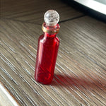 Mini Glass Bottle - Red - Vintage