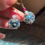 Floral Glass Earrings - Opal Glass - Gold Filled - Handmade