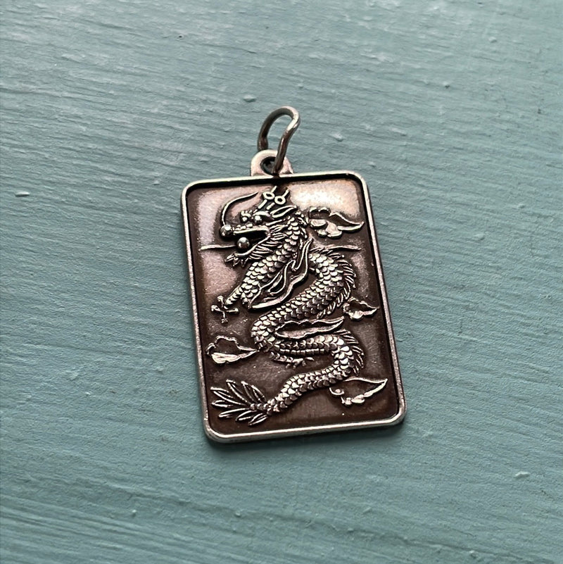 Dragon Pendant - Sterling Silver - Vintage