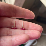 Ruby Earrings - 10k Gold - Vintage