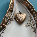 Engraved Heart - Gold Filled-  Vintage Locket