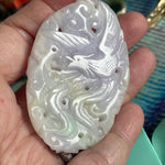 Carved Lavender Jade Piece - Could be turned into Pendant