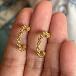 Rope Hoop Earrings - 10k Gold - Vintage