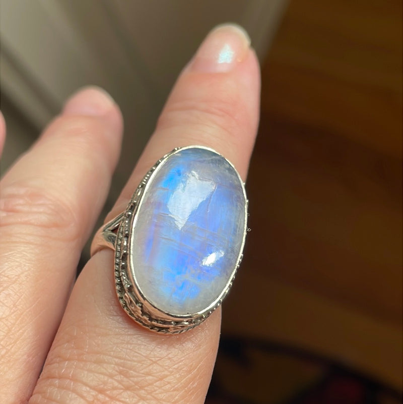 Moonstone Ring - Sterling Silver - Modern