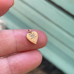 Heart Diamond Star Pendant - 14k Gold - Vintage