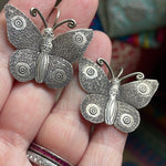 Butterfly Earrings - Sterling Silver - Vintage