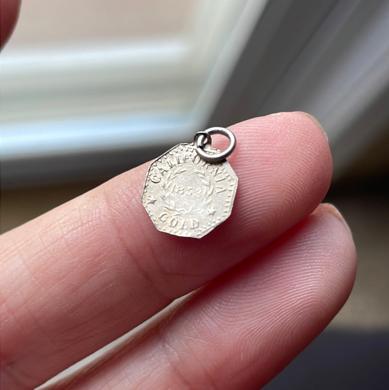 Tiny Coin Pendant - Sterling Silver - Vintage