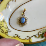 Opal Filigree Pendant - 14k Gold - Vintage