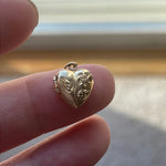 Dainty Heart Flower Locket - 14k Gold - Vintage