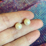 Pearl Stud Earrings - 10k Gold - Vintage