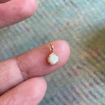 Dainty Opal Pendant - 9k Gold - Vintage