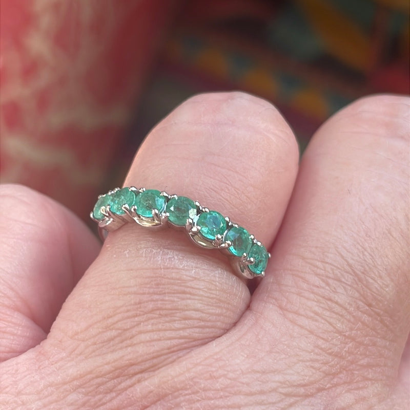 Emerald Eternity Band - 9k Gold - Vintage